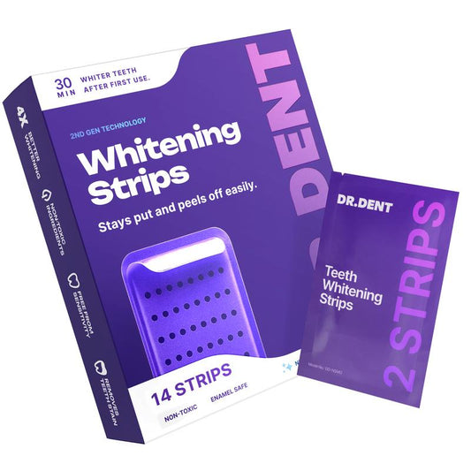 Purple Teeth Whitening Strips | Peroxide-Free & Non-Sensitive | 7-21 Sessions for Enamel Safe Brightening